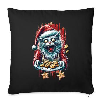 Crazy Cat Christmas Cookie Chaos - Sofa pillowcase 17,3'' x 17,3'' (45 x 45 cm) - black - Front