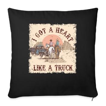 I Got A Heart Like A Truck - Sofa pillowcase 17,3'' x 17,3'' (45 x 45 cm) - black - Front