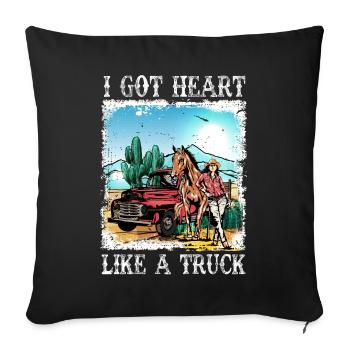 J’ai un cœur comme un camion - Housse de coussin décorative 45 x 45 cm - noir - Devant
