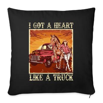 J’ai un cœur comme un camion - Housse de coussin décorative 45 x 45 cm - noir - Devant
