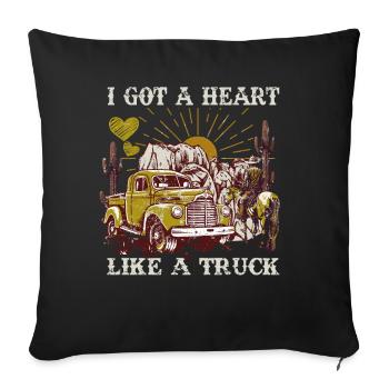 J’ai un cœur comme un camion - Housse de coussin décorative 45 x 45 cm - noir - Devant