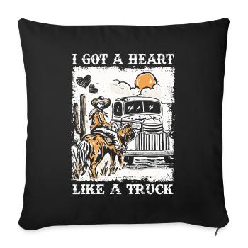 J’ai un cœur comme un camion - Housse de coussin décorative 45 x 45 cm - noir - Devant