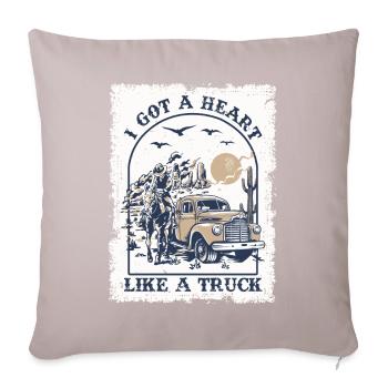 I Got A Heart Like A Truck - Sofa pillowcase 17,3'' x 17,3'' (45 x 45 cm) - light taupe - Front