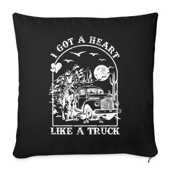 J’ai un cœur comme un camion - Housse de coussin décorative 45 x 45 cm - noir - Devant