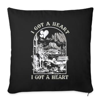 J’ai un cœur comme un camion - Housse de coussin décorative 45 x 45 cm - noir - Devant