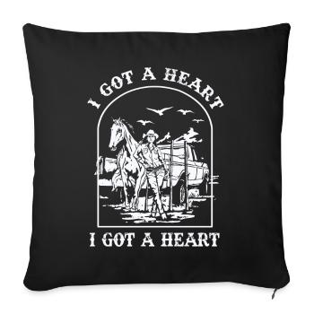 I Got A Heart Like A Truck - Sofa pillowcase 17,3'' x 17,3'' (45 x 45 cm) - black - Front