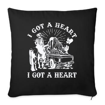I Got A Heart Like A Truck - Sofa pillowcase 17,3'' x 17,3'' (45 x 45 cm) - black - Front