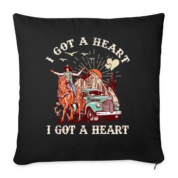 J’ai un cœur comme un camion - Housse de coussin décorative 45 x 45 cm - noir - Devant