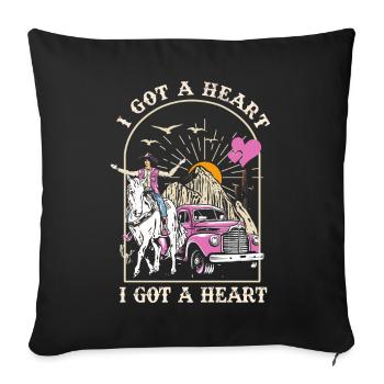 J’ai un cœur comme un camion - Housse de coussin décorative 45 x 45 cm - noir - Devant