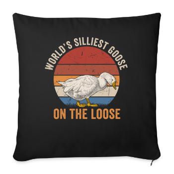 L’oie la plus stupide du monde en liberté - Housse de coussin décorative 45 x 45 cm - noir - Devant