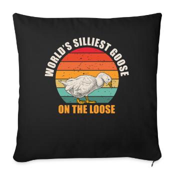 Worlds Silliest Goose On The Loose - Sofa pillowcase 17,3'' x 17,3'' (45 x 45 cm) - black - Front