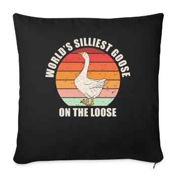 Worlds Silliest Goose On The Loose - Sofa pillowcase 17,3'' x 17,3'' (45 x 45 cm) - black - Front