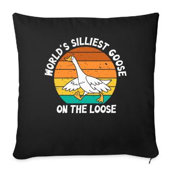 Worlds Silliest Goose On The Loose - Sofa pillowcase 17,3'' x 17,3'' (45 x 45 cm) - black - Front