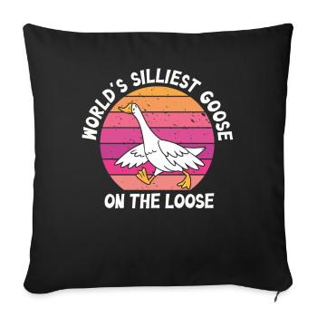 L’oie la plus stupide du monde en liberté - Housse de coussin décorative 45 x 45 cm - noir - Devant