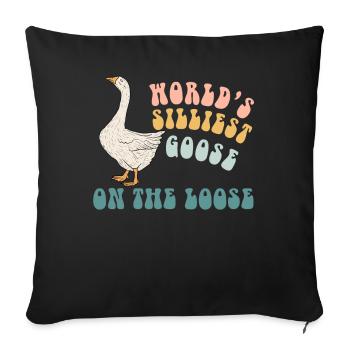 Worlds Silliest Goose On The Loose - Sofa pillowcase 17,3'' x 17,3'' (45 x 45 cm) - black - Front