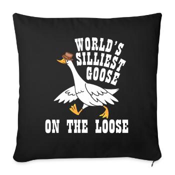 Worlds Silliest Goose On The Loose - Sofa pillowcase 17,3'' x 17,3'' (45 x 45 cm) - black - Front