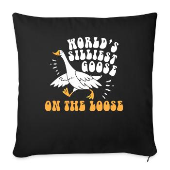 L’oie la plus stupide du monde en liberté - Housse de coussin décorative 45 x 45 cm - noir - Devant