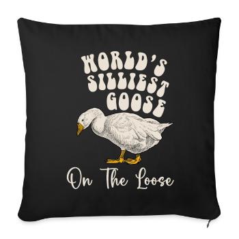 Worlds Silliest Goose On The Loose - Sofa pillowcase 17,3'' x 17,3'' (45 x 45 cm) - black - Front