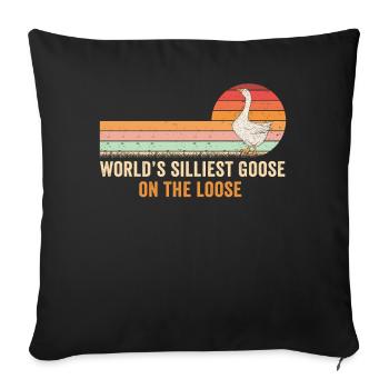 L’oie la plus stupide du monde en liberté - Housse de coussin décorative 45 x 45 cm - noir - Devant