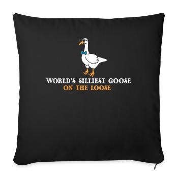 L’oie la plus stupide du monde en liberté - Housse de coussin décorative 45 x 45 cm - noir - Devant