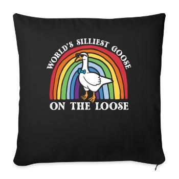 Worlds Silliest Goose On The Loose - Sofa pillowcase 17,3'' x 17,3'' (45 x 45 cm) - black - Front