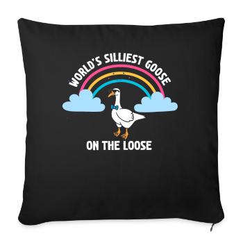 L’oie la plus stupide du monde en liberté - Housse de coussin décorative 45 x 45 cm - noir - Devant
