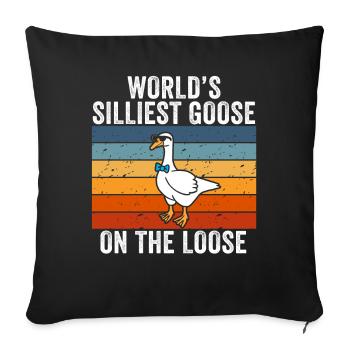 L’oie la plus stupide du monde en liberté - Housse de coussin décorative 45 x 45 cm - noir - Devant