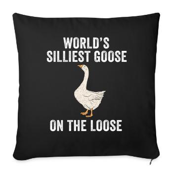 Worlds Silliest Goose On The Loose - Sofa pillowcase 17,3'' x 17,3'' (45 x 45 cm) - black - Front
