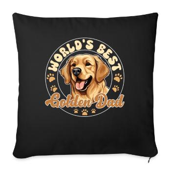 Golden Retriver Groovy Golden Dad - Housse de coussin décorative 45 x 45 cm - noir - Devant