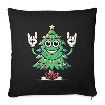 Funny Christmas tree with skirt hand - Sofa pillowcase 17,3'' x 17,3'' (45 x 45 cm) - black - Front
