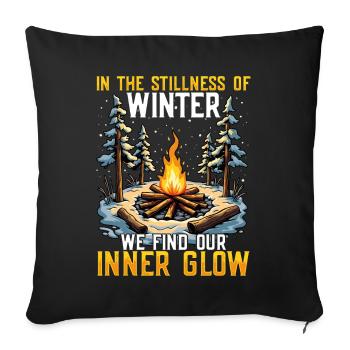 In Der Stille Des Winters Finden Wir Unser - Sofakissenbezug 45 x 45 cm - Schwarz - Vorne