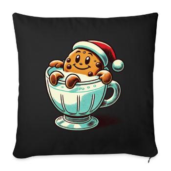 Merry Biscuit Christmas Retro Vintage Style - Sofa pillowcase 17,3'' x 17,3'' (45 x 45 cm) - black - Front
