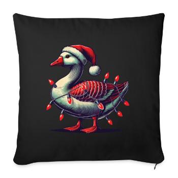Noël drôle oie maladroite - Housse de coussin décorative 45 x 45 cm - noir - Devant