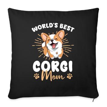 Welsh Corgi Pembroke Dog Corgi mom - Sofa pillowcase 17,3'' x 17,3'' (45 x 45 cm) - black - Front