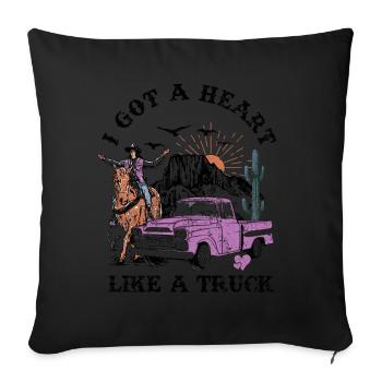 J’ai un cœur comme un camion - Housse de coussin décorative 45 x 45 cm - noir - Devant