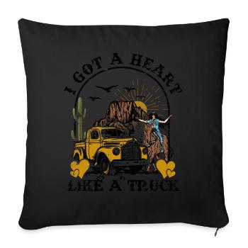 J’ai un cœur comme un camion - Housse de coussin décorative 45 x 45 cm - noir - Devant