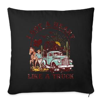 J’ai un cœur comme un camion - Housse de coussin décorative 45 x 45 cm - noir - Devant