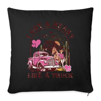 I Got A Heart Like A Truck - Sofa pillowcase 17,3'' x 17,3'' (45 x 45 cm) - black - Front