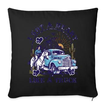 I Got A Heart Like A Truck - Sofa pillowcase 17,3'' x 17,3'' (45 x 45 cm) - black - Front