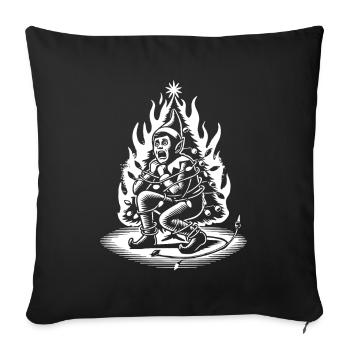 Cunning Sarcasm Christmas Elf Horror - Sofa pillowcase 17,3'' x 17,3'' (45 x 45 cm) - black - Front