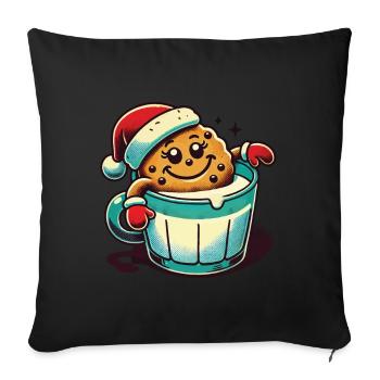 Christmas Retro Vintage Cookie Cup - Sofa pillowcase 17,3'' x 17,3'' (45 x 45 cm) - black - Front