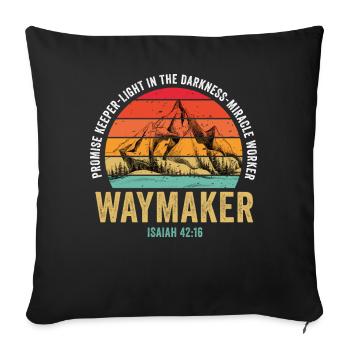 Waymaker Promise Keeper Miracle Worker - Sofa pillowcase 17,3'' x 17,3'' (45 x 45 cm) - black - Front