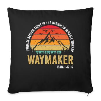 Waymaker Promise Keeper Miracle Worker - Sofa pillowcase 17,3'' x 17,3'' (45 x 45 cm) - black - Front