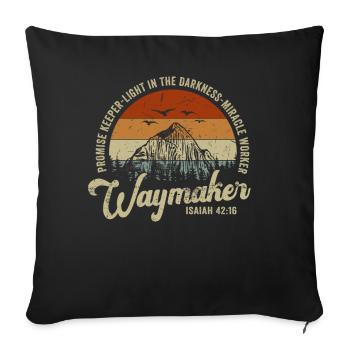 Waymaker Promise Keeper Miracle Worker - Sofa pillowcase 17,3'' x 17,3'' (45 x 45 cm) - black - Front