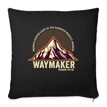 Waymaker Promise Keeper Miracle Worker - Sofa pillowcase 17,3'' x 17,3'' (45 x 45 cm) - black - Front