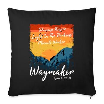 Waymaker Promise Keeper Miracle Worker - Sofa pillowcase 17,3'' x 17,3'' (45 x 45 cm) - black - Front