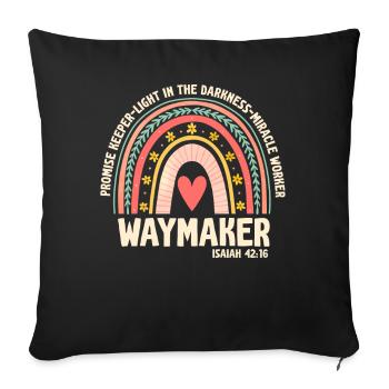 Waymaker Promise Keeper Miracle Worker - Sofa pillowcase 17,3'' x 17,3'' (45 x 45 cm) - black - Front