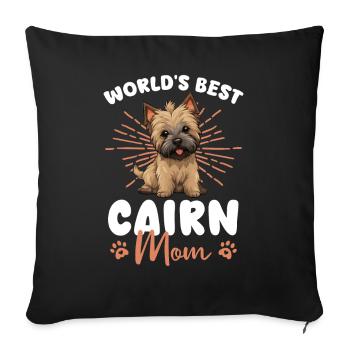 Cairn Terrier Groovy Cairn Mom - Housse de coussin décorative 45 x 45 cm - noir - Devant