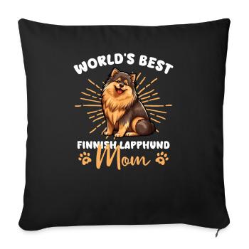 Finnish Lapphund Groovy Lapphund Mom - Sofa pillowcase 17,3'' x 17,3'' (45 x 45 cm) - black - Front