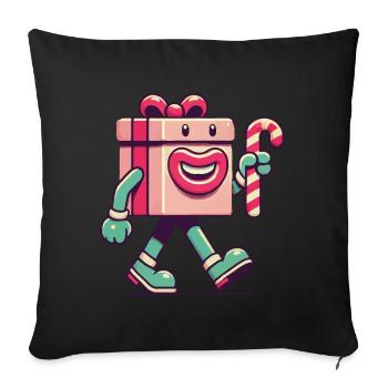 Merry Christmas Gift Mascot - Sofa pillowcase 17,3'' x 17,3'' (45 x 45 cm) - black - Front